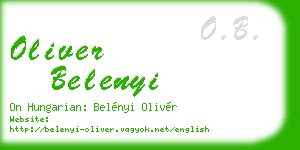 oliver belenyi business card